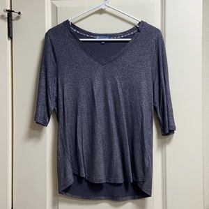 Silver and gray metallic 1/2 sleeve tee